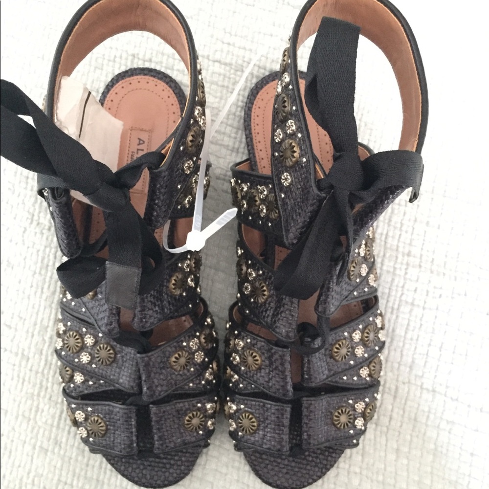 Alaia Studded Embellished Flat Gladiator Sandals